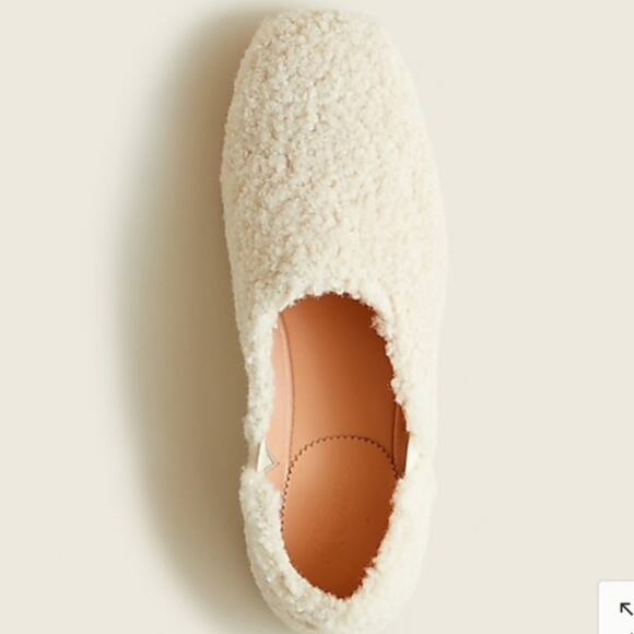 J. Crew cream sherpa ballet flats size 10 - Picture 3 of 8